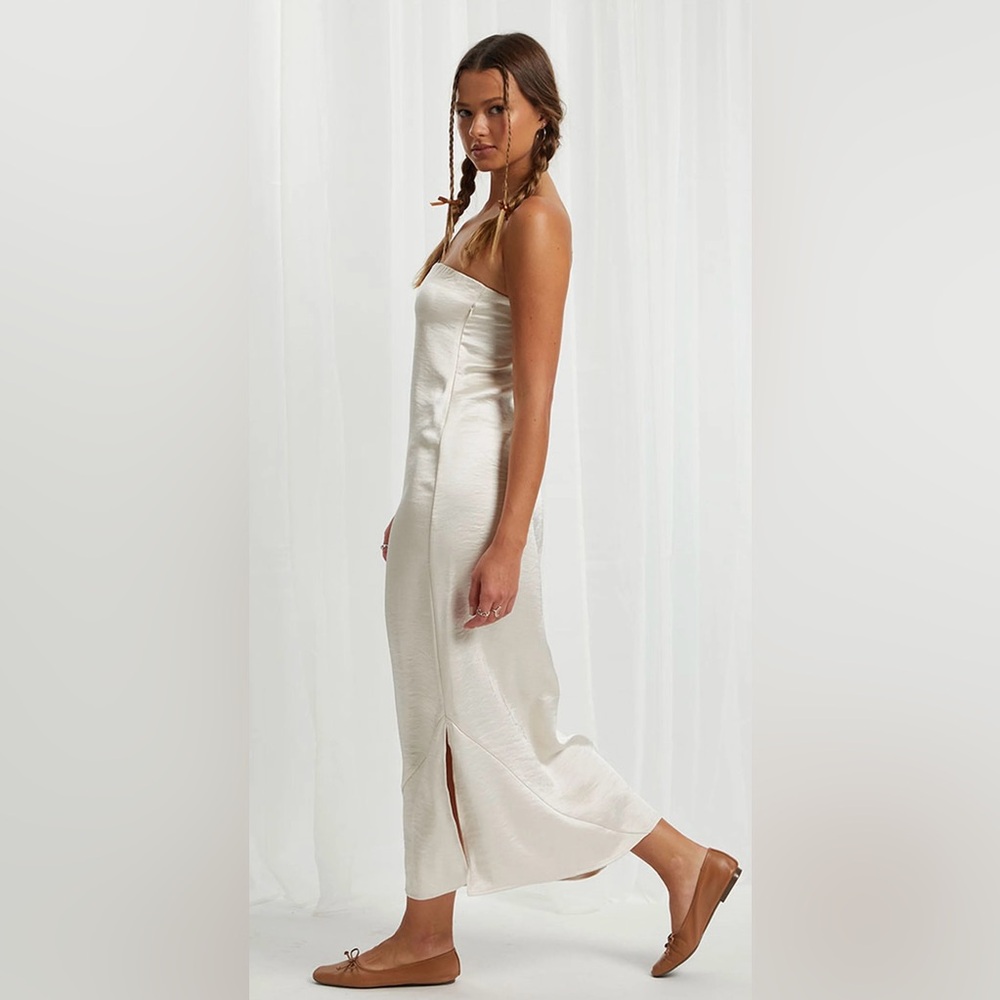 Beverly and Beck Silk Strapless Midi Dress (Size M) - Picture 2 of 6